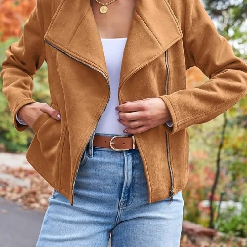 New Fashionable Casual Versatile Jacket with Flip Collar and Diagonal Zipper Short Jacket for Women
New Fashionable Casual Versatile Jacket with Flip Collar and Diagonal Zipper Short Jacket for Women