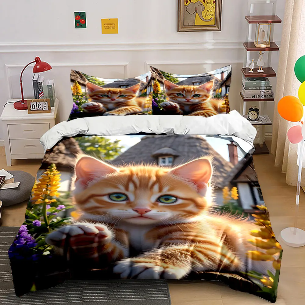 Orange Cat in Cottage Garden Print Bedding Set 1 Duvet Cover 2 Pillowcases for Adult and Children Luxury Gift Full Size
Orange Cat in Cottage Garden Print Bedding Set 1 Duvet Cover 2 Pillowcases for Adult and Children Luxury Gift Full Size