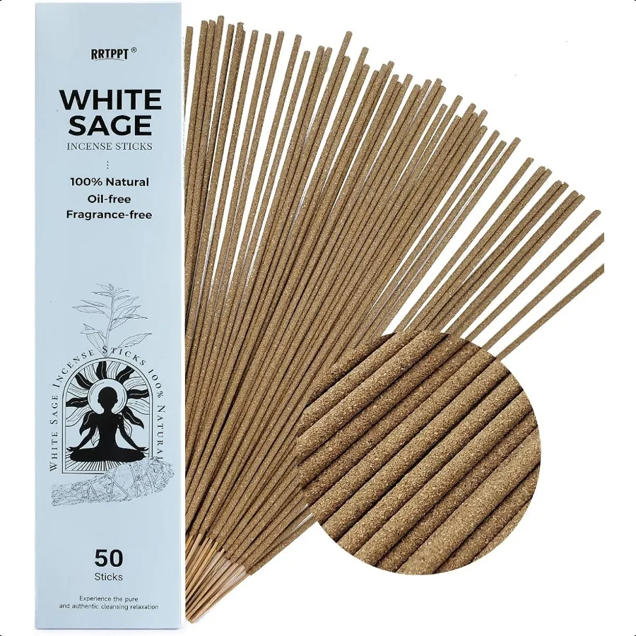 White Sage Incense Sticks 50 Sticks 100% Natural sustainably harvested White Sage Suitable for Yoga Meditation Relaxation and S
White Sage Incense Sticks 50 Sticks 100% Natural sustainably harvested White Sage Suitable for Yoga Meditation Relaxation and S