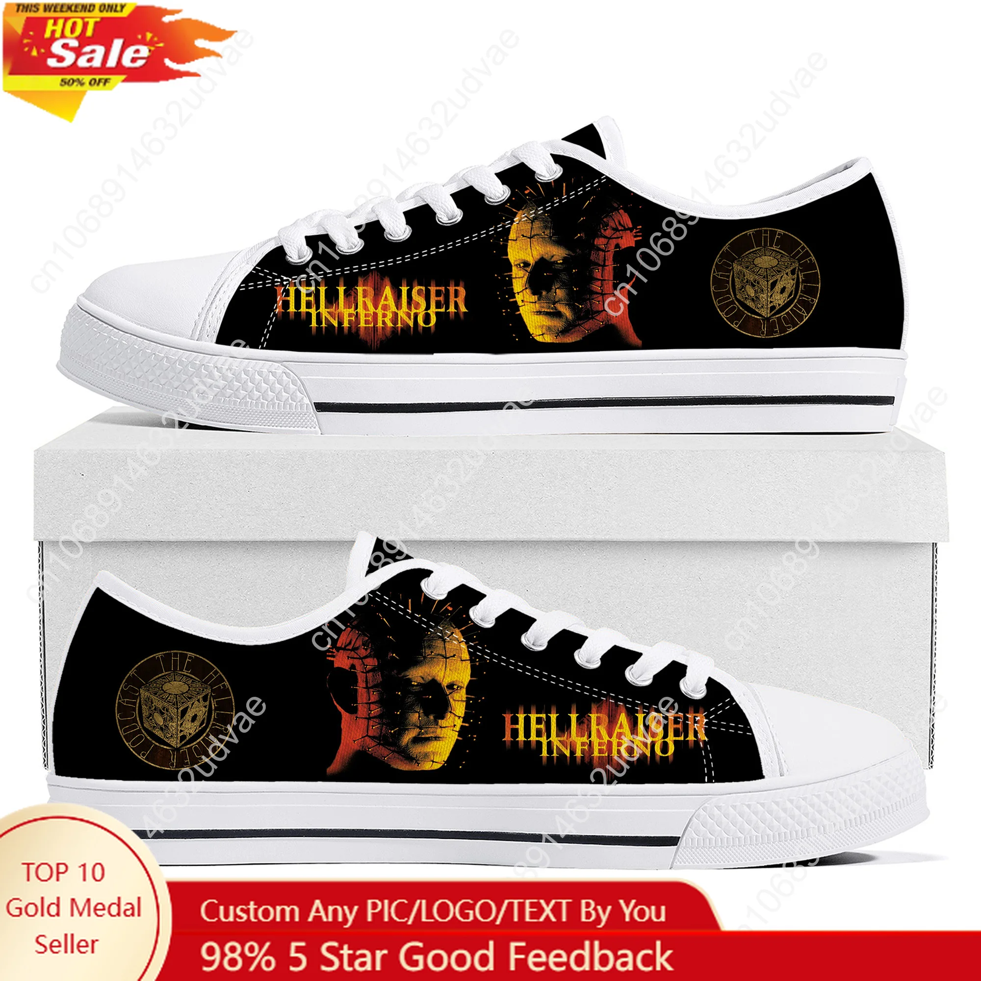 Hellraiser Low Top Shoes Man Woman Teenager Canvas Casual Sneaker Sneakers Couple Footwear Custom Shoe White
Hellraiser Low Top Shoes Man Woman Teenager Canvas Casual Sneaker Sneakers Couple Footwear Custom Shoe White