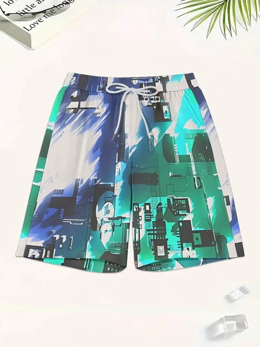 Mens Blue Green Mechanical Structure Print Beach Shorts Casual Summer Vacation Shorts
Mens Blue Green Mechanical Structure Print Beach Shorts Casual Summer Vacation Shorts