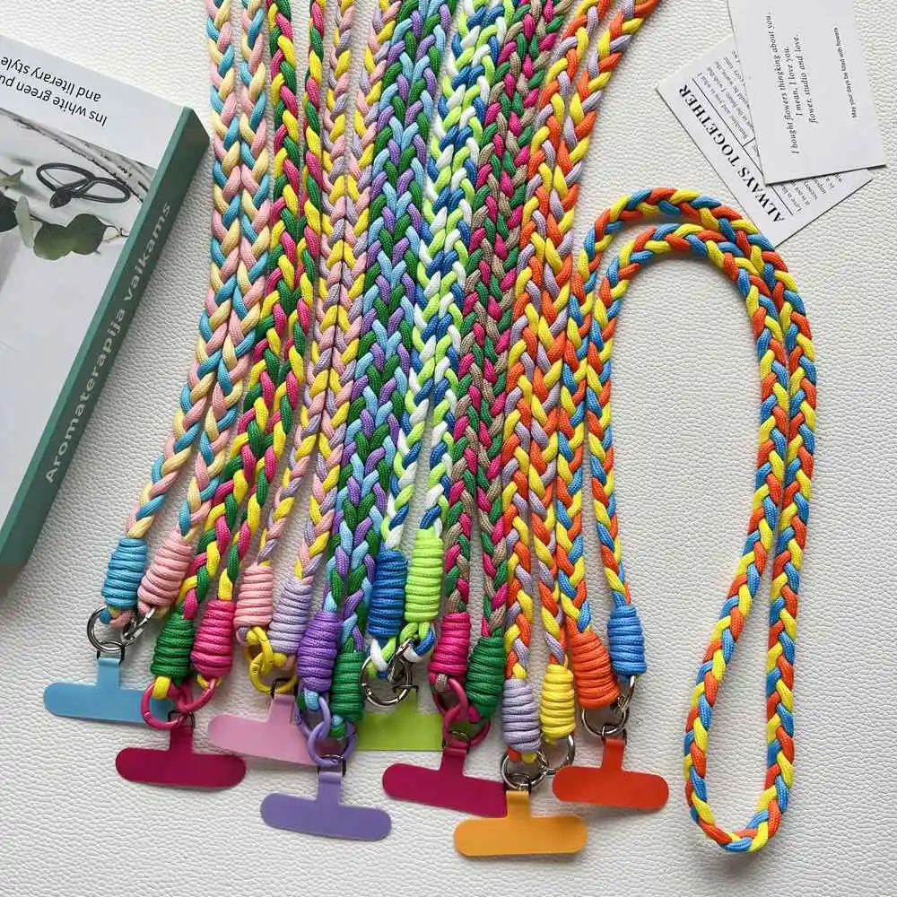 Universal Three Strands Twisted Rope Phone Lanyard Anti-Lost Crossbody Shoulder Strap with Detachable Neck Cord for Device
Universal Three Strands Twisted Rope Phone Lanyard Anti-Lost Crossbody Shoulder Strap with Detachable Neck Cord for Device