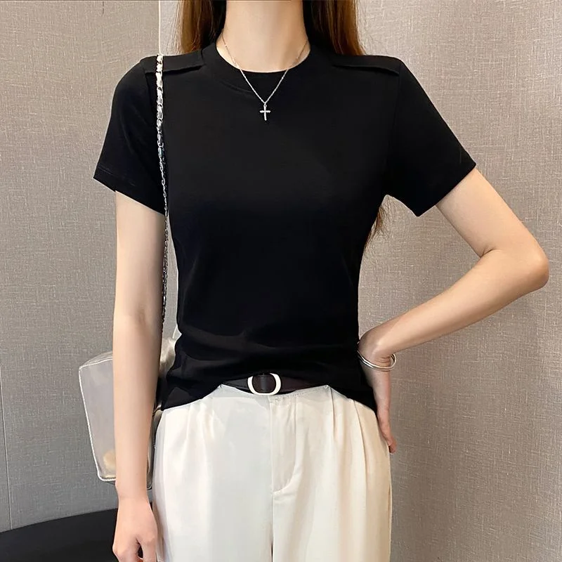 Women's Fitted Crew Neck T Shirt Short Sleeve Cotton Base Layer Slim Fit Top
Women's Fitted Crew Neck T Shirt Short Sleeve Cotton Base Layer Slim Fit Top