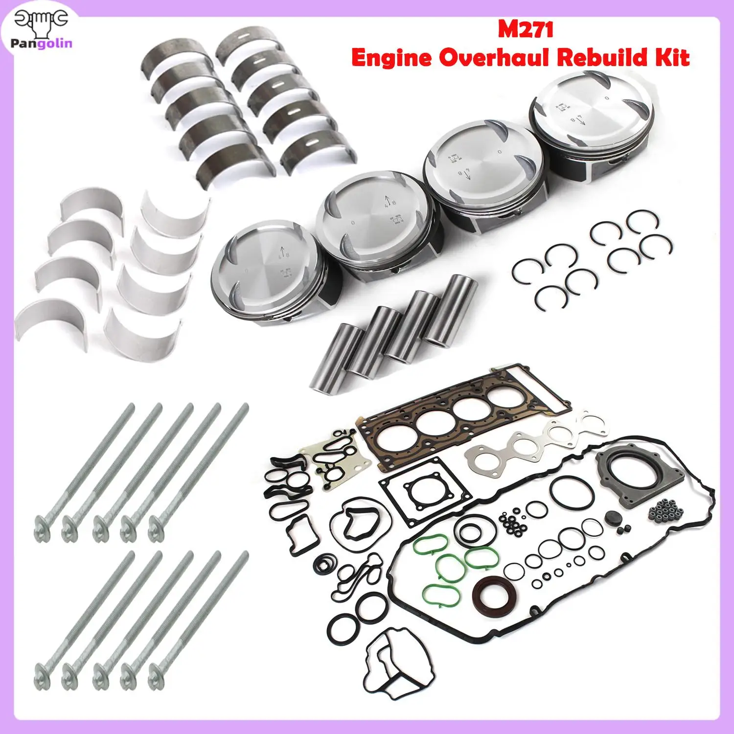 M271 New Engine Overhaul Rebuild Kit Pistons Rings Set Cylinder Head Bolt For Mercedes-Benz W203 W204 W211 1.8T Supercharged
M271 New Engine Overhaul Rebuild Kit Pistons Rings Set Cylinder Head Bolt For Mercedes-Benz W203 W204 W211 1.8T Supercharged