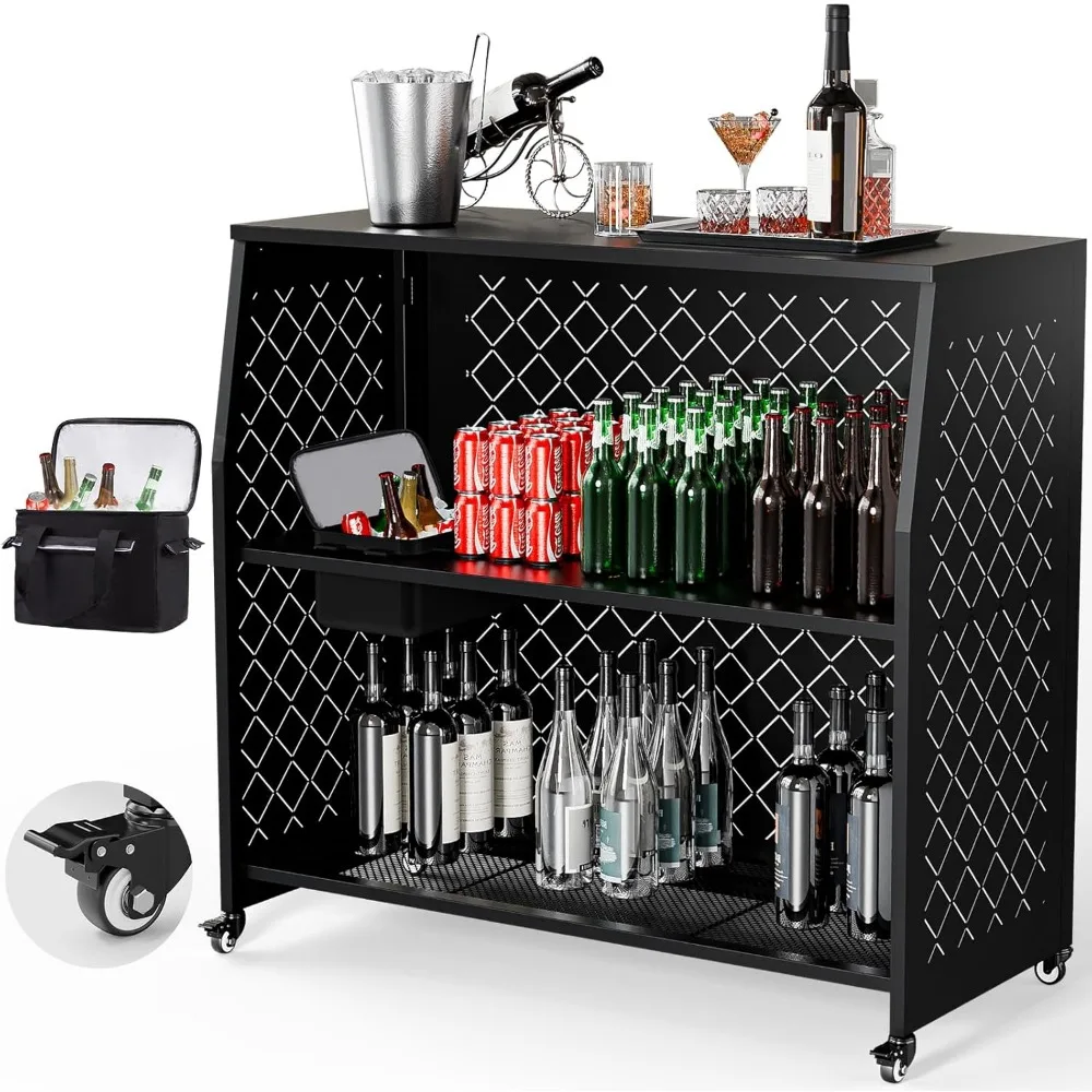 44" Portable Bar Table, 3-Tier Shelves, Rolling Mobile Bar Table for Events, Party, Commercial Tradeshow, Indoor and Outdoor
44" Portable Bar Table, 3-Tier Shelves, Rolling Mobile Bar Table for Events, Party, Commercial Tradeshow, Indoor and Outdoor