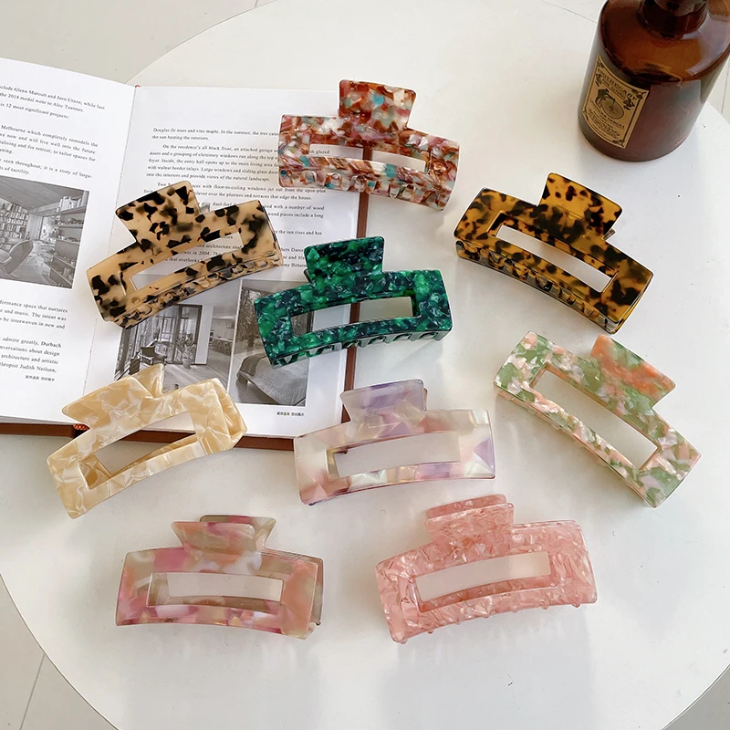 Аксессуары для волос, женский зажим для хвоста, простой темперамент, большой зажим для волос из ацетата целлюлозы, 10 см
Аксессуары для волос, женский зажим для хвоста, простой темперамент, большой зажим для волос из ацетата целлюлозы, 10 см