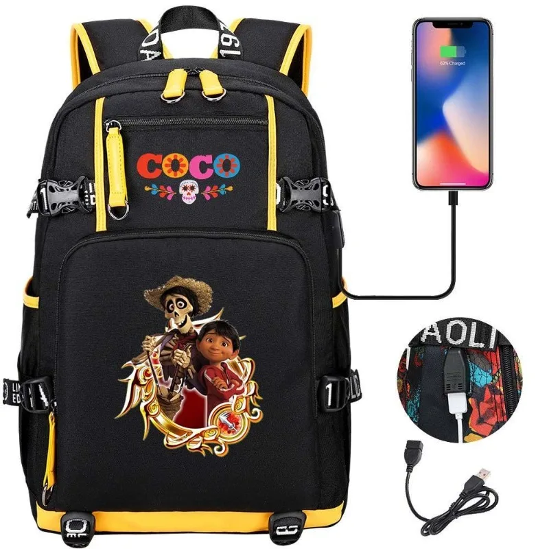 Disney Coco Backpack USB Charging Backpack Student Fashion Leisure Sports Large Capacity Backpacks Student Decoration Supplies 
Disney Coco Backpack USB Charging Backpack Student Fashion Leisure Sports Large Capacity Backpacks Student Decoration Supplies