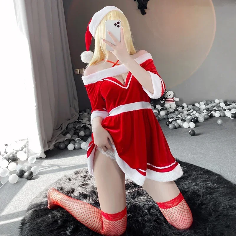 Sexy Lingerie Cosplay Costume Christmas Xmas Santa Claus Dress Suit Set Uniform Sexy with Hat Night Club Performance Wear Women
Sexy Lingerie Cosplay Costume Christmas Xmas Santa Claus Dress Suit Set Uniform Sexy with Hat Night Club Performance Wear Women