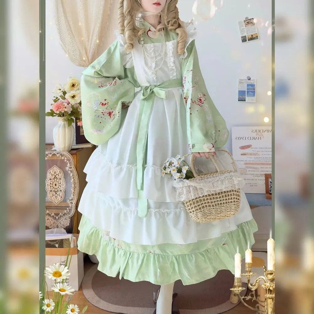 New Chinese Tutu 2026 New Lolita Set Sweet Printed Collar Dress Layered Apron Belt Soft Rabbit Fur Shawl 4-piece Set Kawaii
New Chinese Tutu 2026 New Lolita Set Sweet Printed Collar Dress Layered Apron Belt Soft Rabbit Fur Shawl 4-piece Set Kawaii
