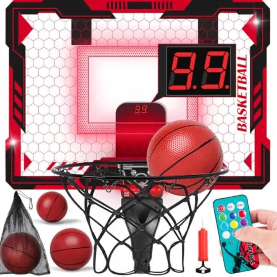 Remote Control Mini Basketball Hoop Indoor for Over Door Hoop Basketball with Electronic Scoreboard Indoor Basketball Hoop with
Remote Control Mini Basketball Hoop Indoor for Over Door Hoop Basketball with Electronic Scoreboard Indoor Basketball Hoop with