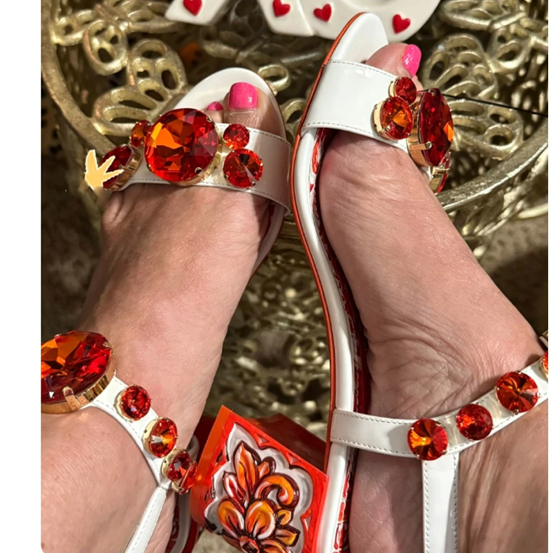 Orange Bohemia 3D Printing Block Heel Sandals Woman Summer 2026 Porcelain Print Buckle Open Toe High Heels Shoes Fashion Pumps
Orange Bohemia 3D Printing Block Heel Sandals Woman Summer 2026 Porcelain Print Buckle Open Toe High Heels Shoes Fashion Pumps