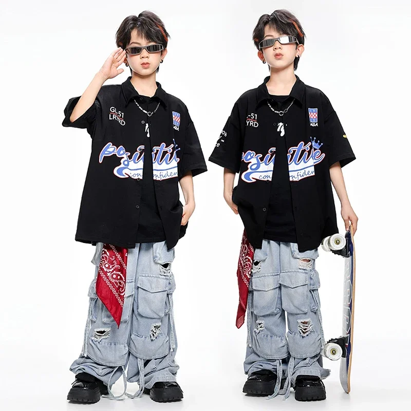 Black New Children's Street Dance Trendy Clothing Boys Shirt Set Hiphop Loose Trendy Performance Outfits Catwalk Show Wear XH817
Black New Children's Street Dance Trendy Clothing Boys Shirt Set Hiphop Loose Trendy Performance Outfits Catwalk Show Wear XH817