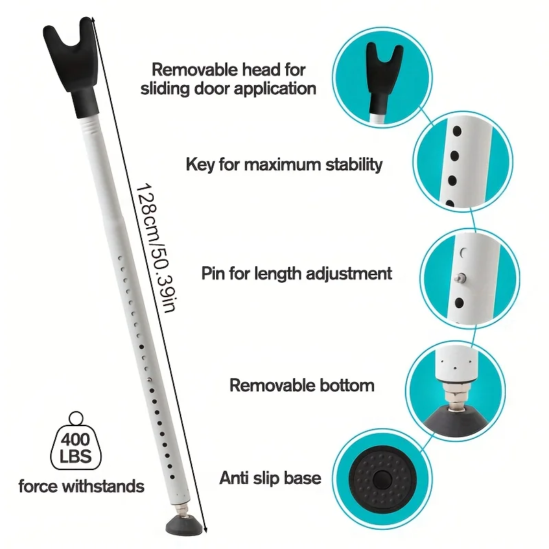 Adjustable Door Security Bar, Portable Door Stopper for Home, Apartment, Hotel & Travel Safety, Anti-Theft Door Stop
Adjustable Door Security Bar, Portable Door Stopper for Home, Apartment, Hotel & Travel Safety, Anti-Theft Door Stop