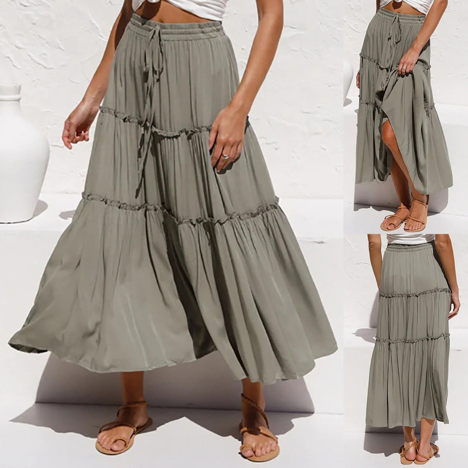 Fitshinling Ruffles Pleated A Line Long Skirts For Women Dance Wear High Waist Skirt Female Costume Ruffles Faldas
Fitshinling Ruffles Pleated A Line Long Skirts For Women Dance Wear High Waist Skirt Female Costume Ruffles Faldas