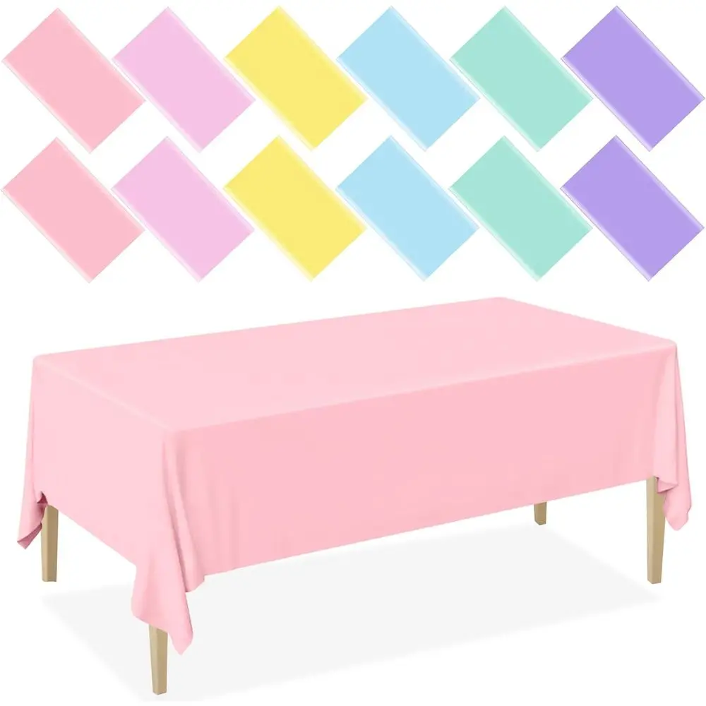 12-Pack Pastel Rainbow Disposable Tablecloths, Ideal for Birthdays, Weddings, and Baby Showers, 54x108 Inches
12-Pack Pastel Rainbow Disposable Tablecloths, Ideal for Birthdays, Weddings, and Baby Showers, 54x108 Inches