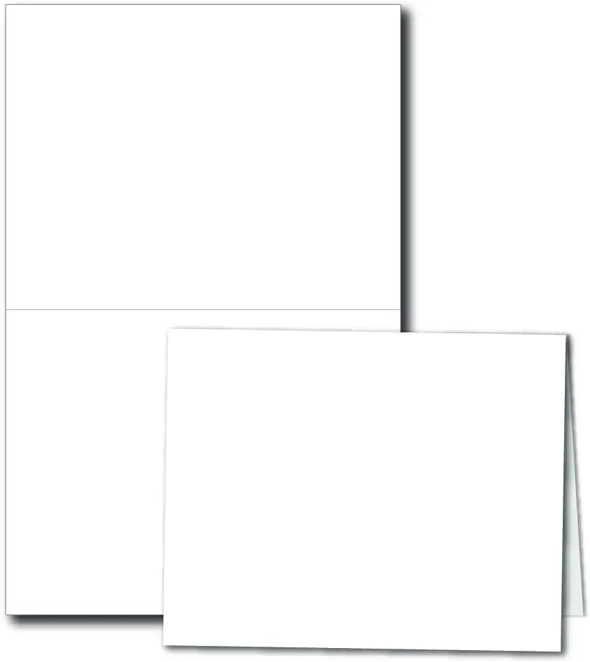 Blank A2 Folded Note Cards 4.25x5.5 for Card Making, 80lb Thick Cardstock Compatible with Inkjet Laser Printers, 100 Pack
Blank A2 Folded Note Cards 4.25x5.5 for Card Making, 80lb Thick Cardstock Compatible with Inkjet Laser Printers, 100 Pack