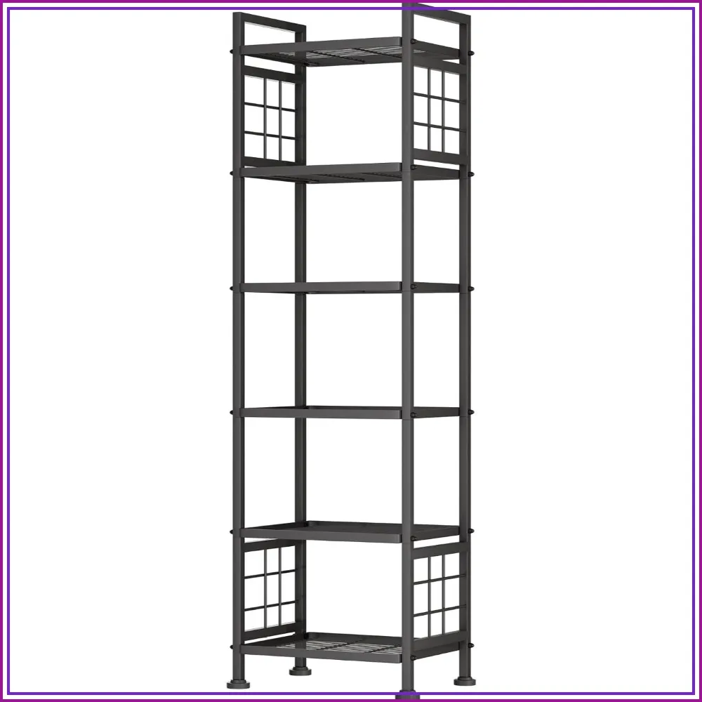 6-Wire Standing Storage Shelf for Bathroom, Laundry, Kitchen, Black, 16.9x12.7x65.1 in, Metal, 120 lb Capacity
6-Wire Standing Storage Shelf for Bathroom, Laundry, Kitchen, Black, 16.9x12.7x65.1 in, Metal, 120 lb Capacity