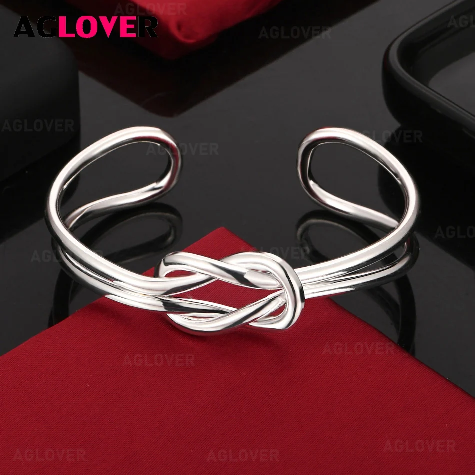 AGLOVER 925 Sterling Silver Glossy Metal Texture Double Knotted Bracelet Noble And Versatile Women'S Birthday Gift Jewelry
AGLOVER 925 Sterling Silver Glossy Metal Texture Double Knotted Bracelet Noble And Versatile Women'S Birthday Gift Jewelry