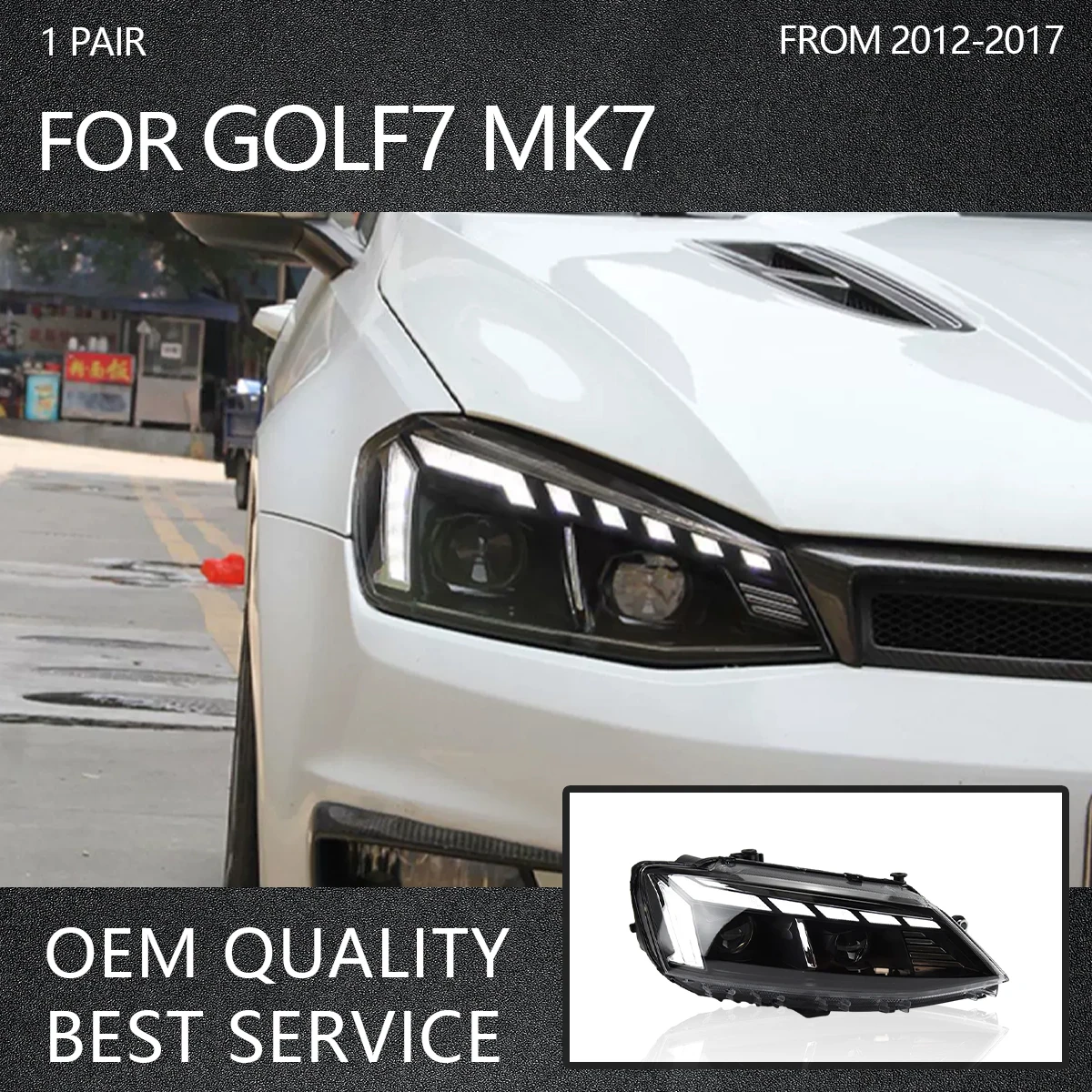 YOFER Car Headlights For Volkswagen Golf 7 2012-2017 LED Daytime Running Light Projector Dual Daytime Running Light
YOFER Car Headlights For Volkswagen Golf 7 2012-2017 LED Daytime Running Light Projector Dual Daytime Running Light