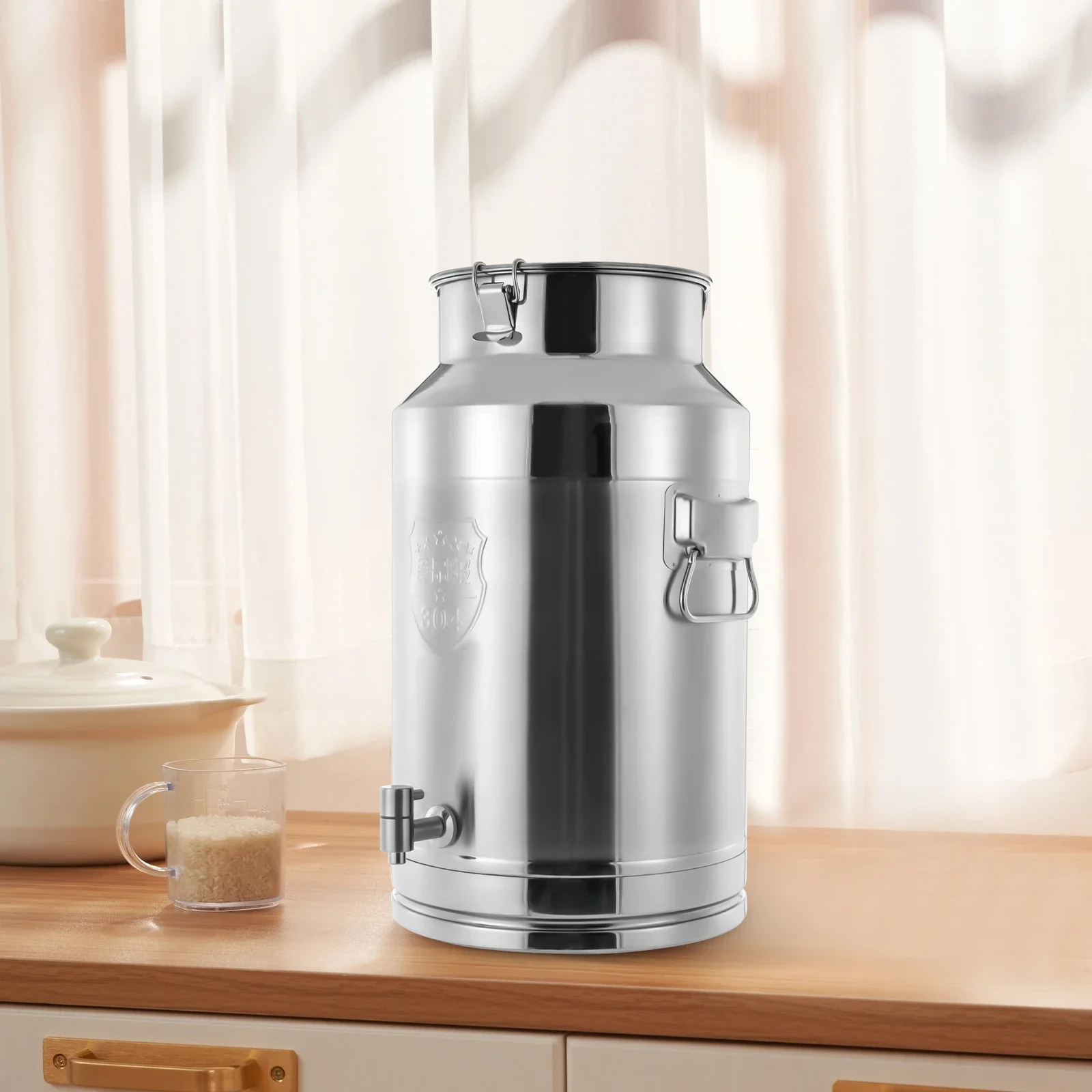 NEW 304 Stainless Steel Milk Can with Faucet - 35L Water and Beverage Dispenser for Milk, Wine, Oil
NEW 304 Stainless Steel Milk Can with Faucet - 35L Water and Beverage Dispenser for Milk, Wine, Oil
