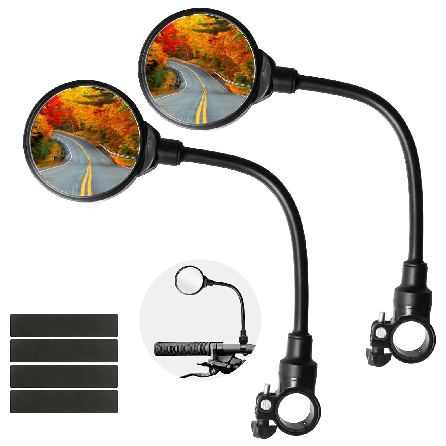 Bicycle Rearview Handlebar Mirrors 360 Rotatable for Mountain Road Bike Motorcycle Bendable Hose Adjustable Rearview Mirror
Bicycle Rearview Handlebar Mirrors 360 Rotatable for Mountain Road Bike Motorcycle Bendable Hose Adjustable Rearview Mirror