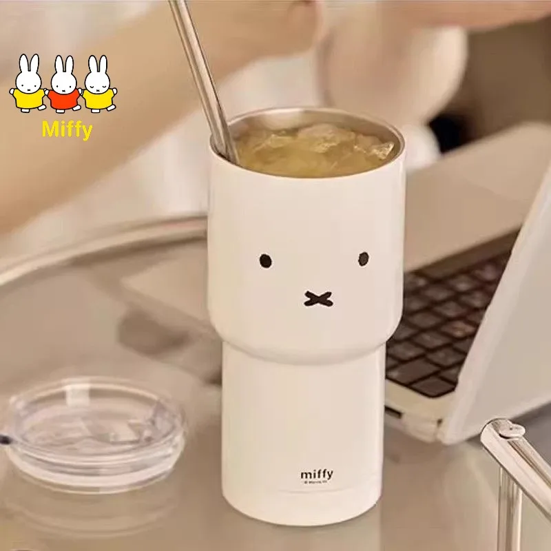 600ML Kawaii Miffy Large Capacity Thermal Cup Stainless Steel Cup Cold-Keeping CoffeeCup with Straw Cup
600ML Kawaii Miffy Large Capacity Thermal Cup Stainless Steel Cup Cold-Keeping CoffeeCup with Straw Cup
