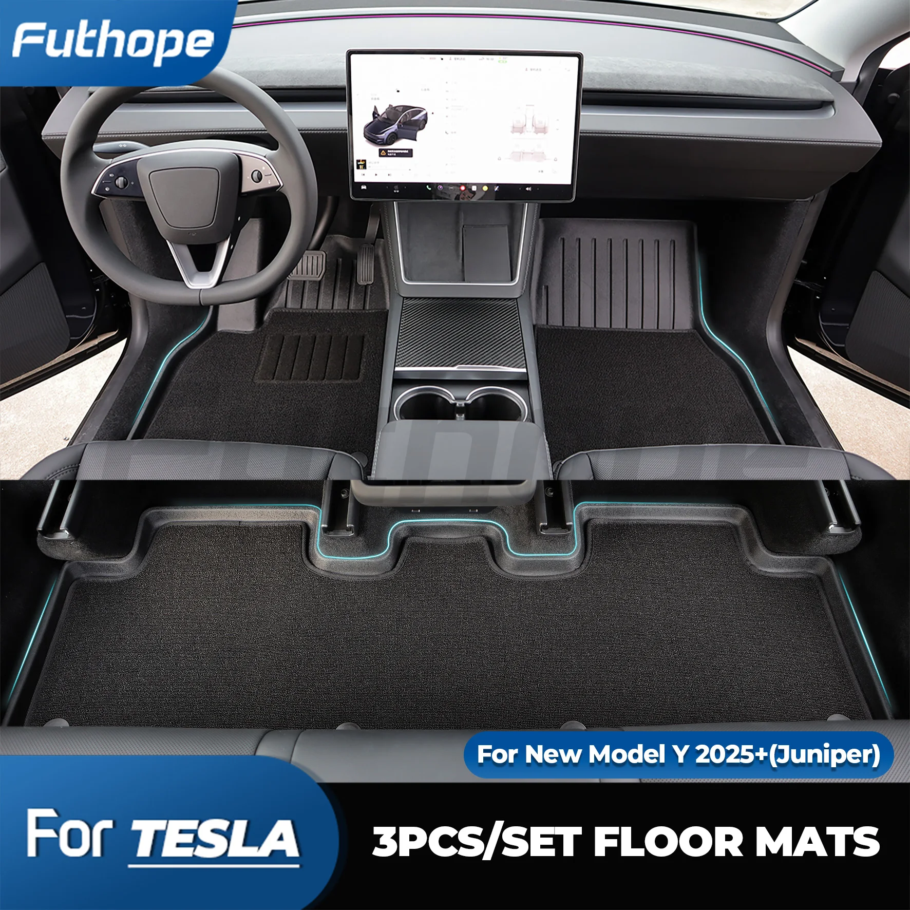 Futhope TPE Floor Mats Pad For Tesla New Model Y 2025 Waterproof Anti-Slip Floor Liners Floor Mats luggage mat
Futhope TPE Floor Mats Pad For Tesla New Model Y 2025 Waterproof Anti-Slip Floor Liners Floor Mats luggage mat 