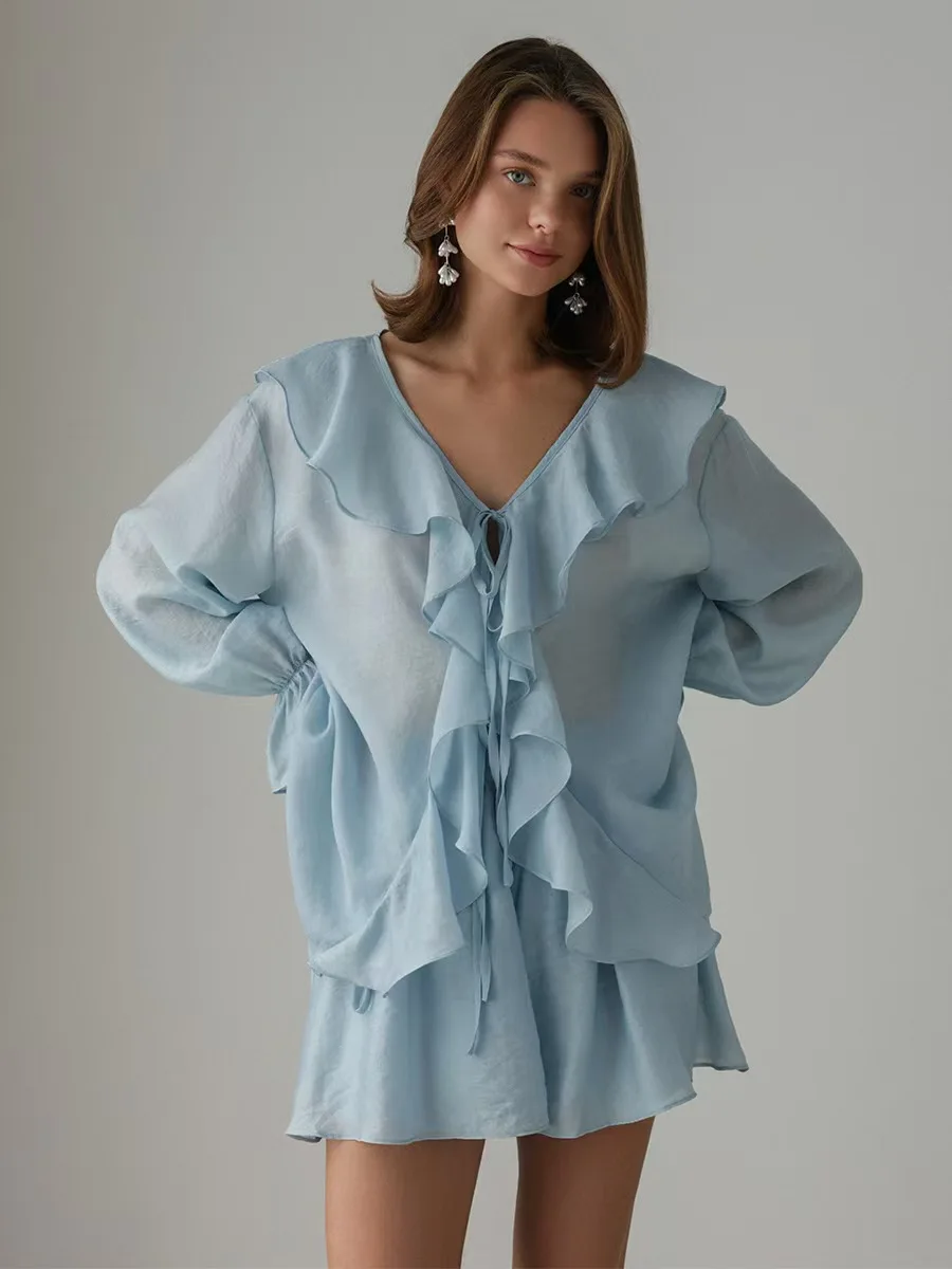 Faionable irt And orts Комплект с галстуком-бабочкой и кружевной отделкой Женский летний наряд из двух предметов Длинный пуловер V-Ne
Faionable irt And orts Комплект с галстуком-бабочкой и кружевной отделкой Женский летний наряд из двух предметов Длинный пуловер V-Ne