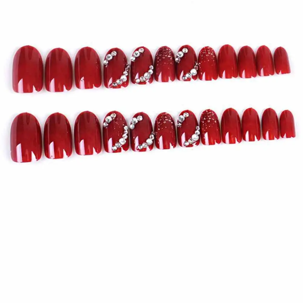 24Pcs Nail Red Rhinestone Glitter Nail Art Paste Perfect for Party Holiday Event DIY Removable Fake Nails Paste
24Pcs Nail Red Rhinestone Glitter Nail Art Paste Perfect for Party Holiday Event DIY Removable Fake Nails Paste