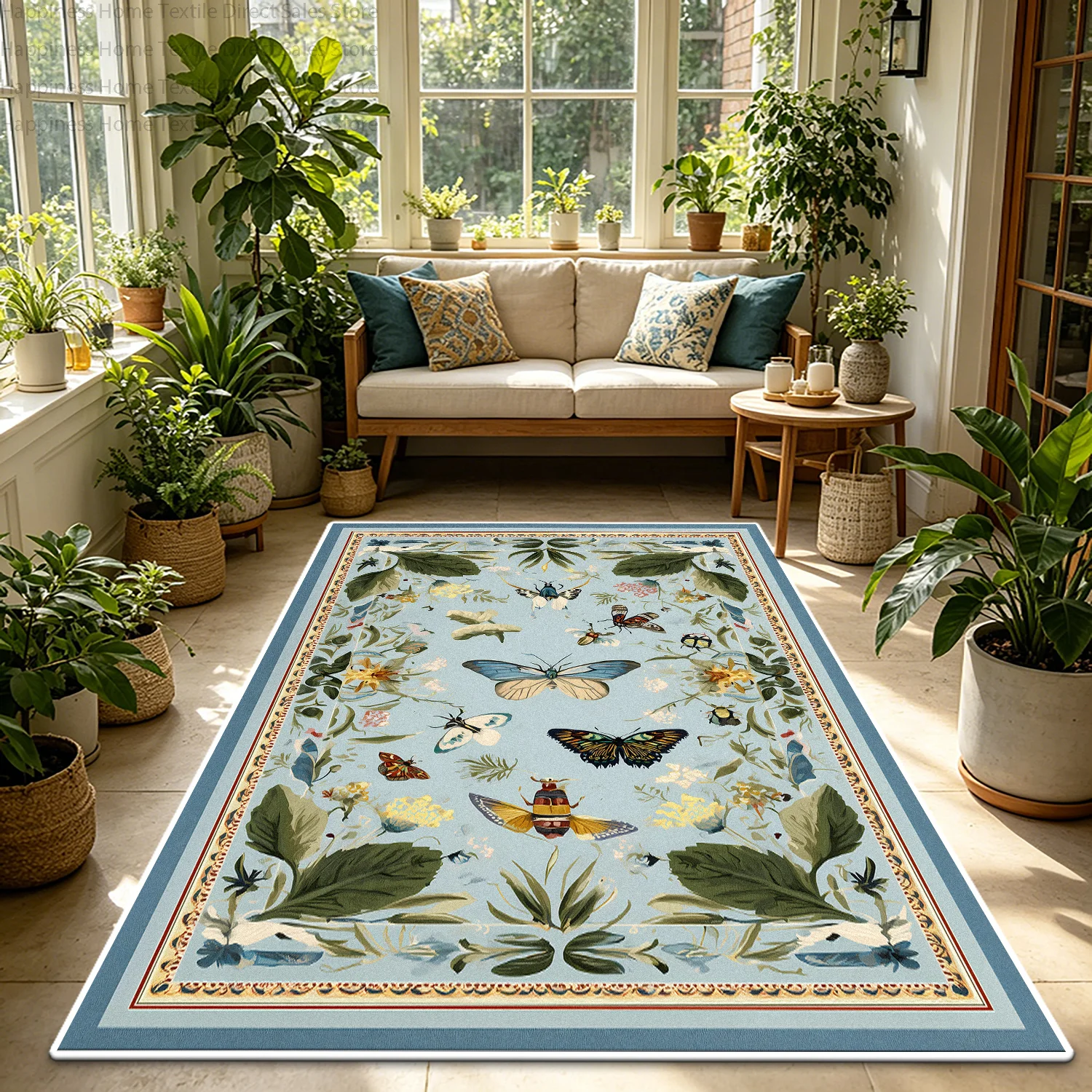 Modern Pastoral Style Sunroom Butterflies Carpet Decoration Parlor Washable Antiskid Floor Mat Large Area Soft Plush Bedroom Rug
Modern Pastoral Style Sunroom Butterflies Carpet Decoration Parlor Washable Antiskid Floor Mat Large Area Soft Plush Bedroom Rug