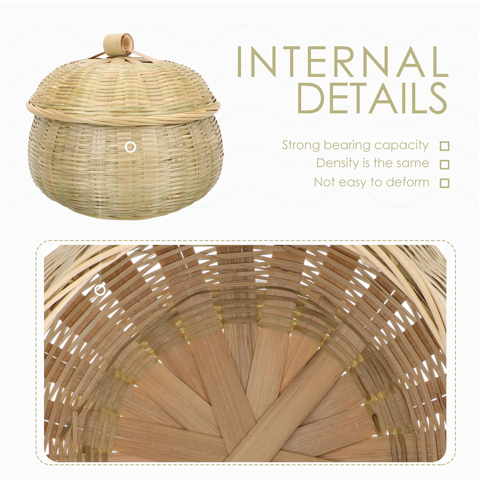 Plant Storage Basket with Lid Woven Baskets Large Bamboo Weaving Home Food Grade
Plant Storage Basket with Lid Woven Baskets Large Bamboo Weaving Home Food Grade