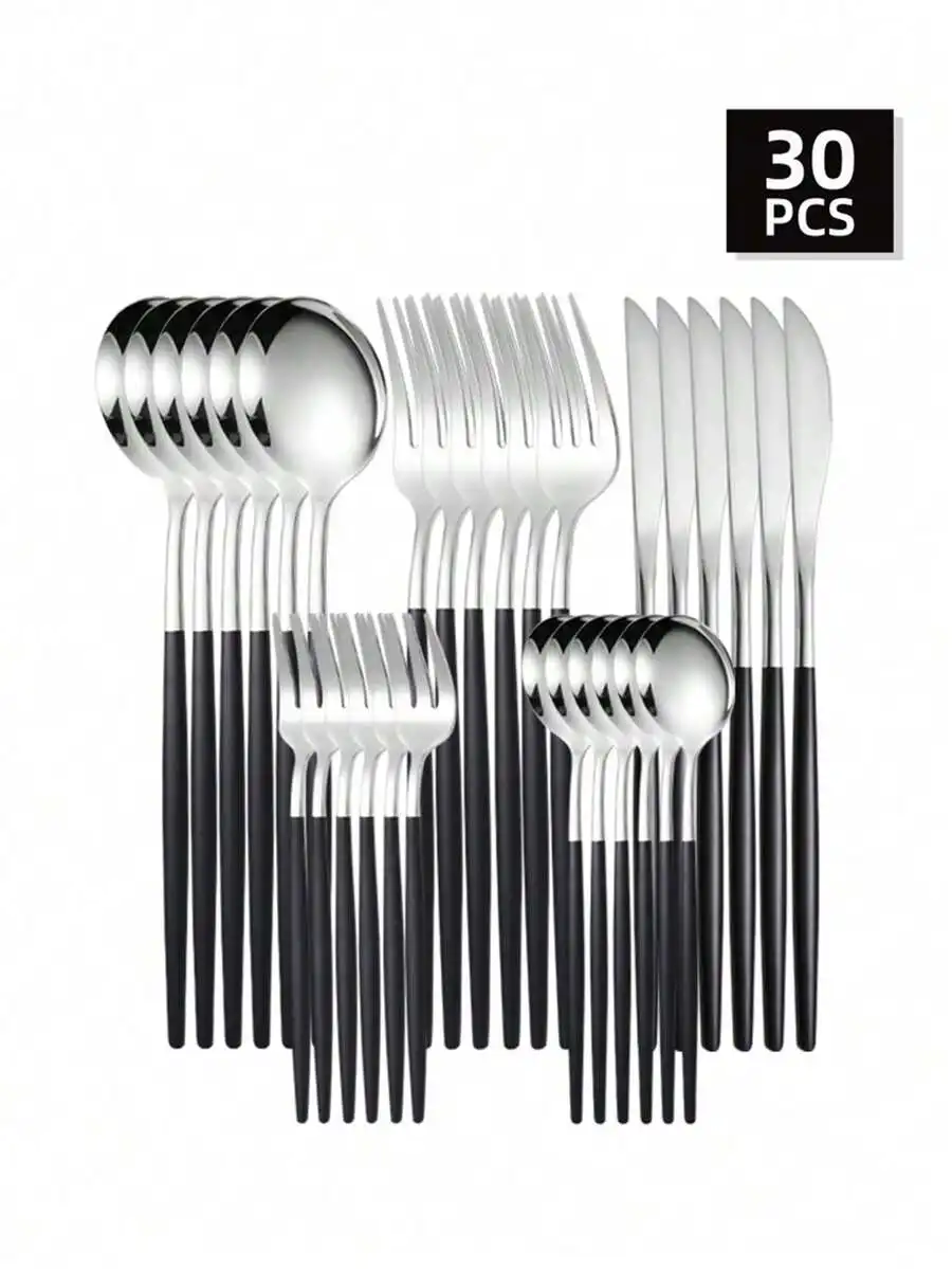 5/20/30 Pieces Set Stainless Steel Cutlery Set With Knife, Fork And Spoon, Suitable For Family, Hotel, Wedding, Festival Gift,Kitchen,Christmas Gift
5/20/30 Pieces Set Stainless Steel Cutlery Set With Knife, Fork And Spoon, Suitable For Family, Hotel, Wedding, Festival Gift,Kitchen,Christmas Gift