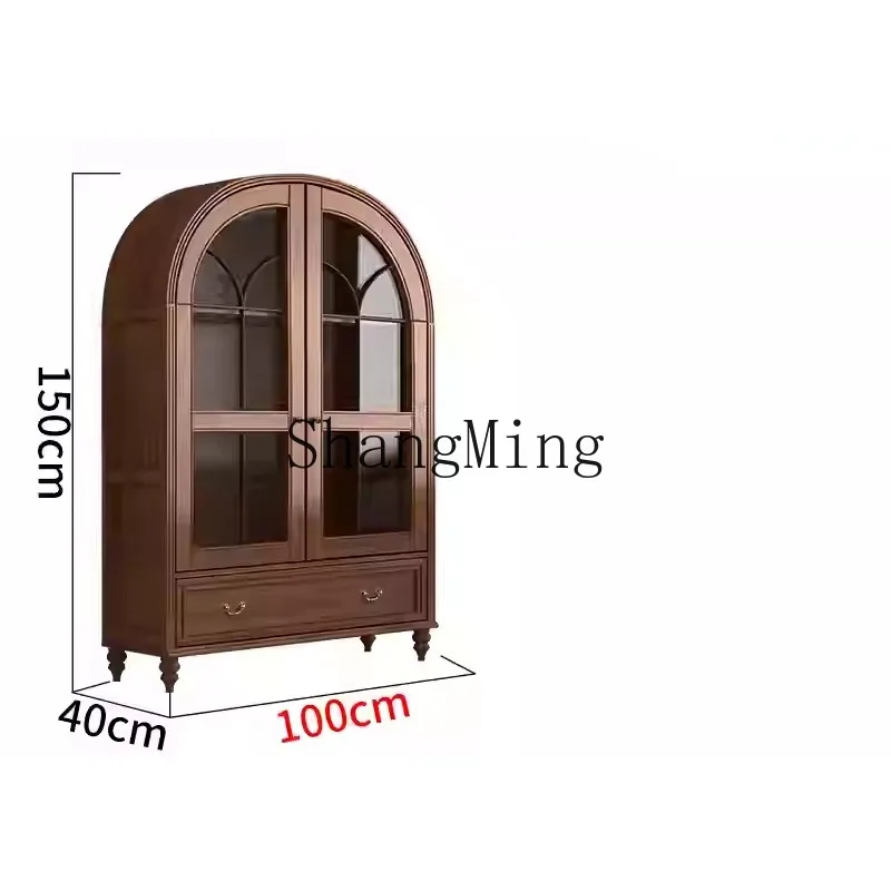 CL Chinese minimalist, solid wood light luxury retro i arched glass door wine study walnut bookcase
CL Chinese minimalist, solid wood light luxury retro i arched glass door wine study walnut bookcase