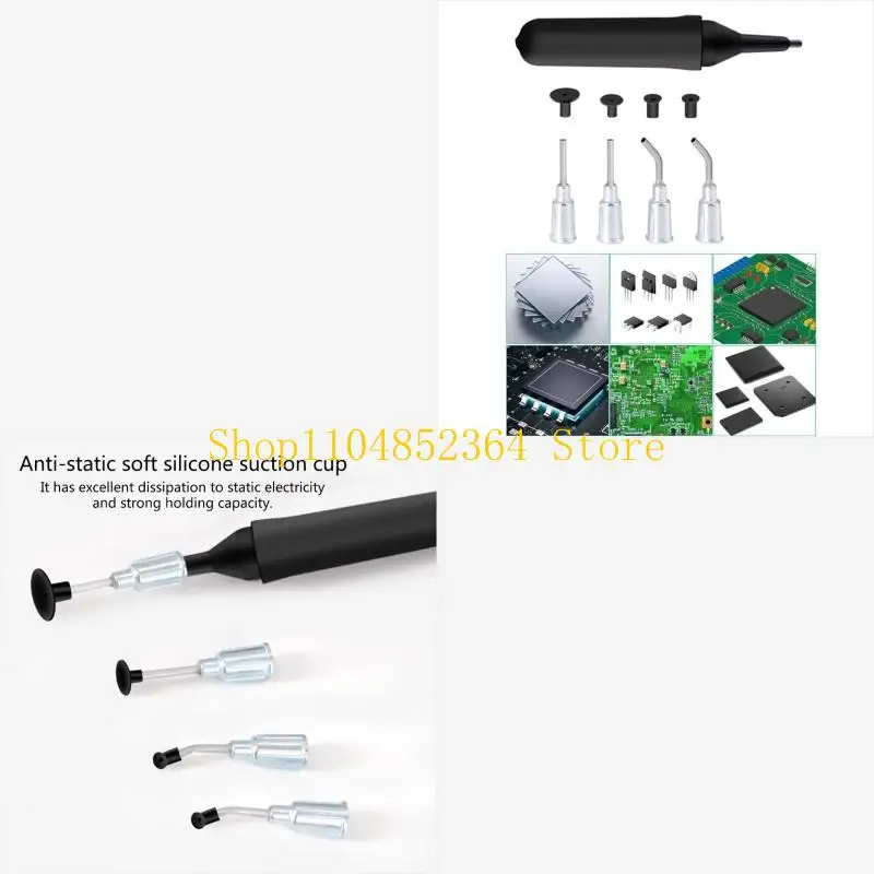 Vacuum Sucking Pen PickUp Tool Set with Suctions Tip and Suctions Cups for IC Precisions Component Placement
Vacuum Sucking Pen PickUp Tool Set with Suctions Tip and Suctions Cups for IC Precisions Component Placement
