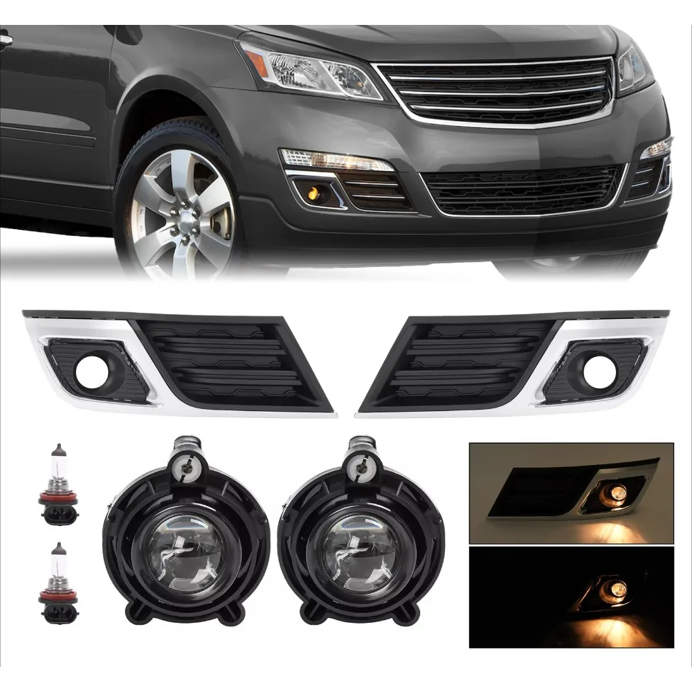 Pair Front Fog Lights w/ Bezel Trim For Chevrolet Traverse 13-17 20988620
Pair Front Fog Lights w/ Bezel Trim For Chevrolet Traverse 13-17 20988620