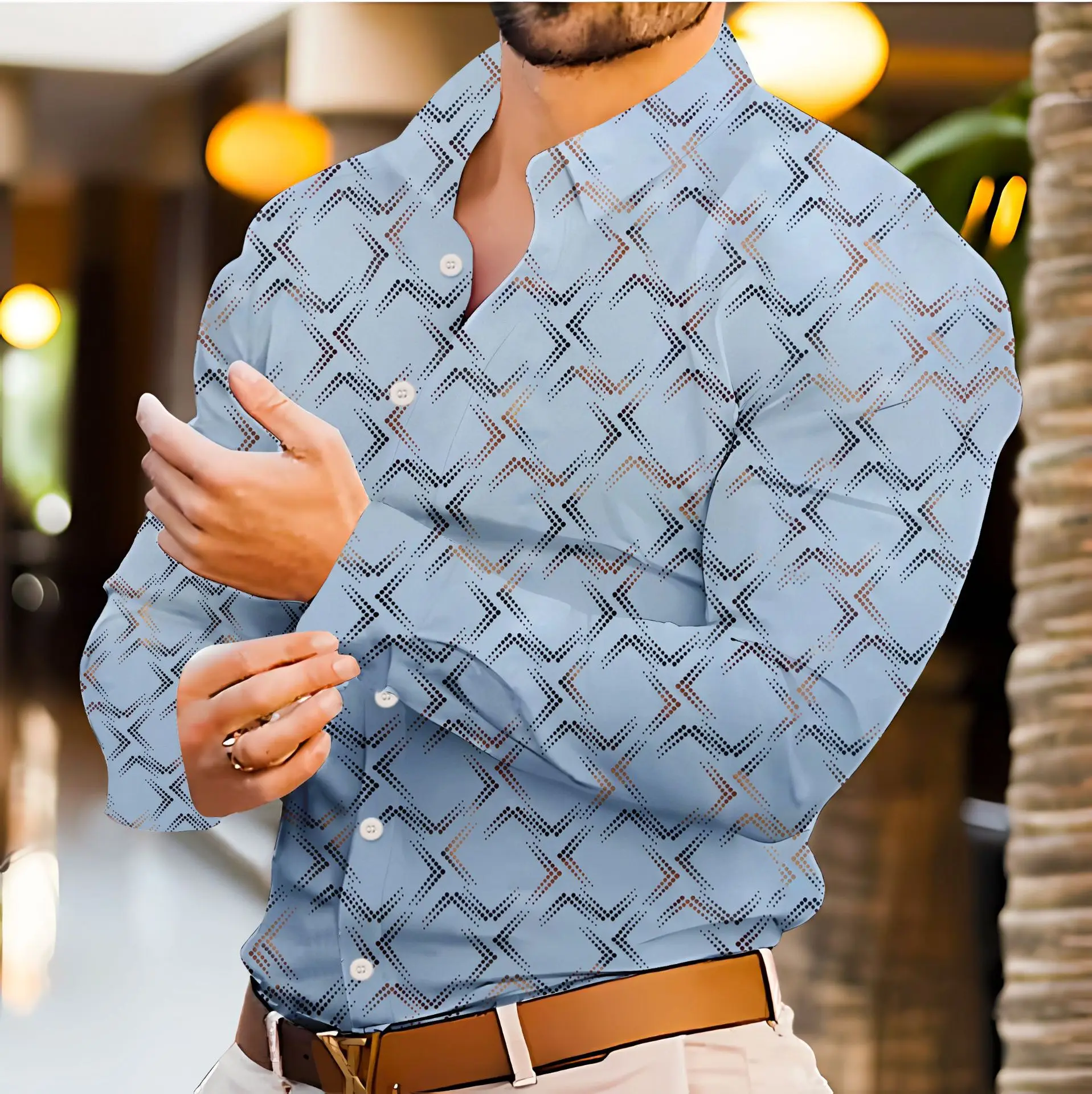 Business formal wear, button-down shirt, suitable for daily wear, decorative patterns, casual wear, festival wear, party attire,
Business formal wear, button-down shirt, suitable for daily wear, decorative patterns, casual wear, festival wear, party attire,