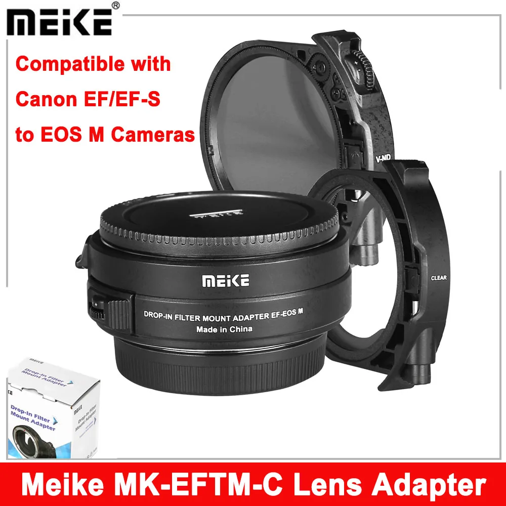 Meike MK-EFTM-C Auto-Focus Mount Lens Adapter Compatible with Canon EF/EF-S to EOS M Cameras with Variable ND Filter&UV Filter
Meike MK-EFTM-C Auto-Focus Mount Lens Adapter Compatible with Canon EF/EF-S to EOS M Cameras with Variable ND Filter&UV Filter