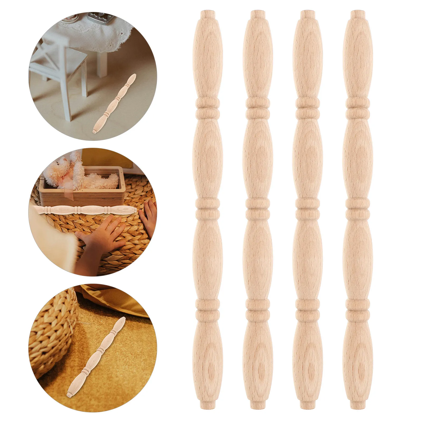 4Pcs Miniature Wood Spindles Baluster Pillars for Dollhouse Layout Decoration DIY Mini House Stairs Furniture Crafting Micro
4Pcs Miniature Wood Spindles Baluster Pillars for Dollhouse Layout Decoration DIY Mini House Stairs Furniture Crafting Micro