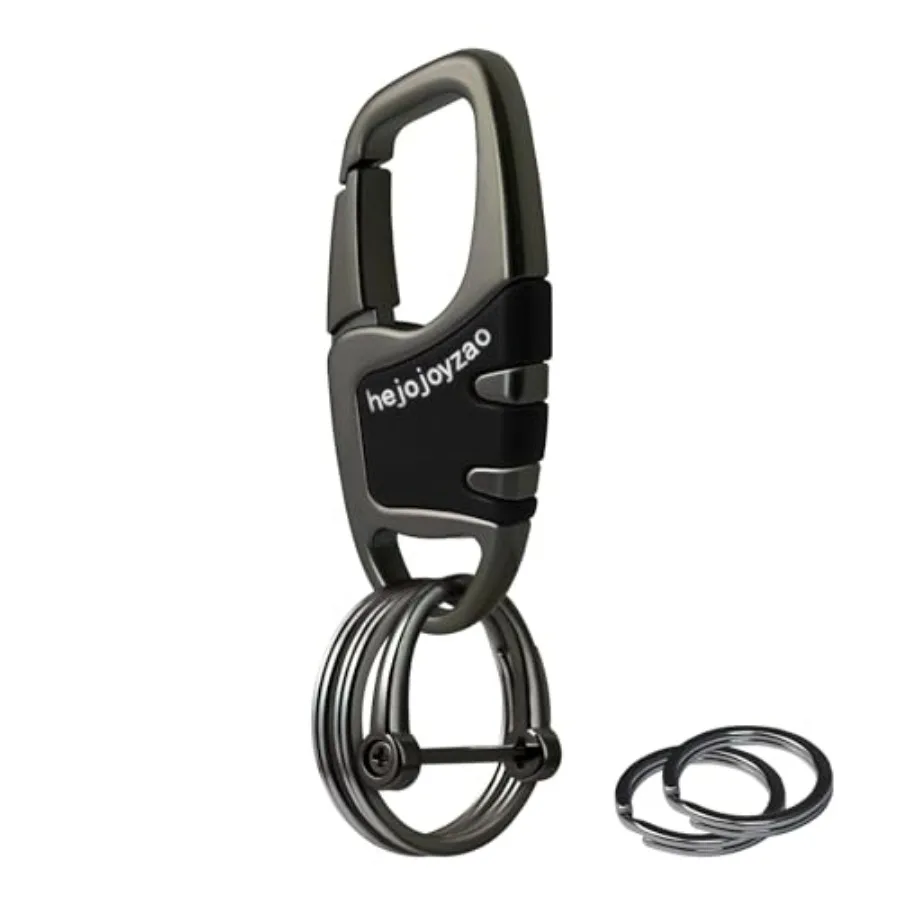 Keychain with Carabiner Clip, 4 Heavy Duty Key Rings and D Ring for Men's Car Key Fob Holder Fits Belt Loops
Keychain with Carabiner Clip, 4 Heavy Duty Key Rings and D Ring for Men's Car Key Fob Holder Fits Belt Loops