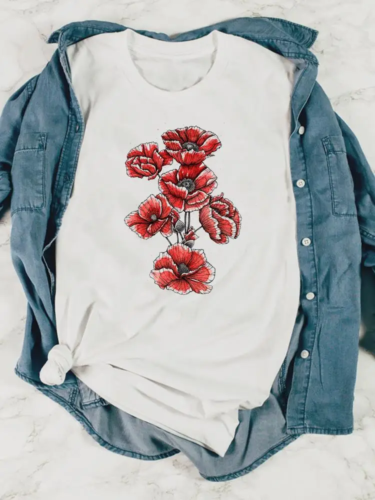 Short Sleeve Flower Lovely Trend 90s Print Tshirt Graphic T-shirts Tee Top Fashion Women Summer Spring Printing Clothing
Short Sleeve Flower Lovely Trend 90s Print Tshirt Graphic T-shirts Tee Top Fashion Women Summer Spring Printing Clothing
