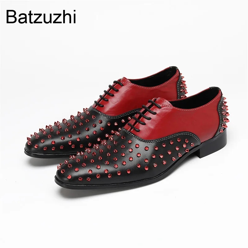 Batzuzhi Luxury Punk Men's Shoes Spikes Men's Leather Dress Shoes Lace-up Red Party, Wedding Shoes for Man Low Heels, Big Sizes
Batzuzhi Luxury Punk Men's Shoes Spikes Men's Leather Dress Shoes Lace-up Red Party, Wedding Shoes for Man Low Heels, Big Sizes