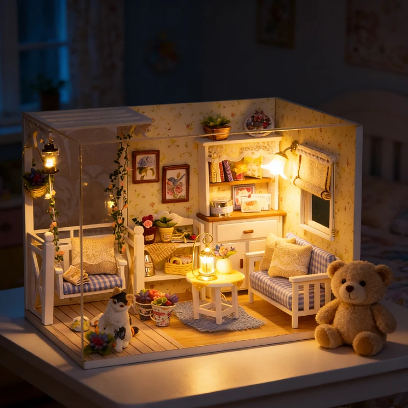 Набор для сборки миниатюрного кукольного домика 3D-пазл: Модель-конструктор с мебелью и освещением, деревянные поделки, подарки
Набор для сборки миниатюрного кукольного домика 3D-пазл: Модель-конструктор с мебелью и освещением, деревянные поделки, подарки