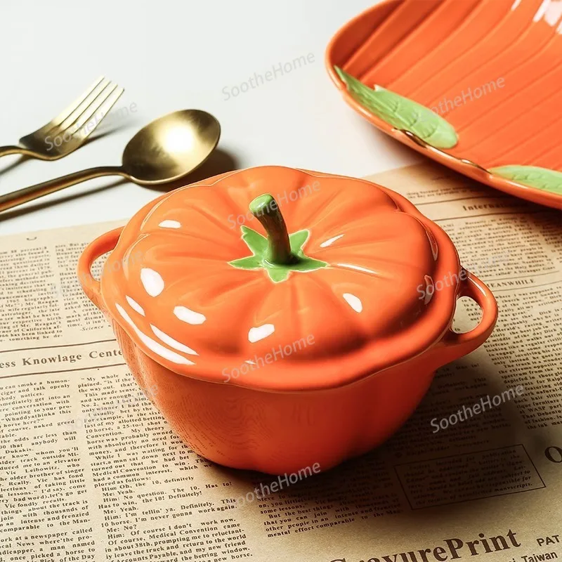 Cute Pumpkin Steamed Egg Bowl, Home Covered Stewing , Ceramic Double-ear Soup , Rice Bowl, Baby Complementary Food Bow
Cute Pumpkin Steamed Egg Bowl, Home Covered Stewing , Ceramic Double-ear Soup , Rice Bowl, Baby Complementary Food Bow