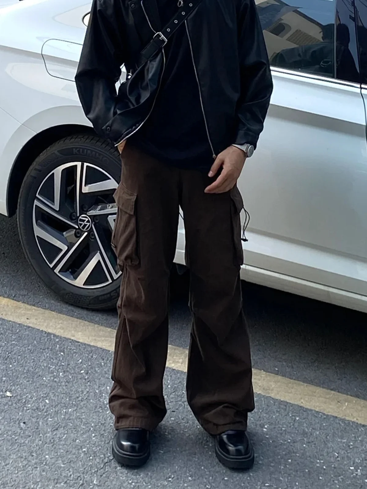 Retro Folded Brown Work Trousers Men's Casual Loose Long Pants Spring Autumn New Sle American High Street Design Multi kets
Retro Folded Brown Work Trousers Men's Casual Loose Long Pants Spring Autumn New Sle American High Street Design Multi kets