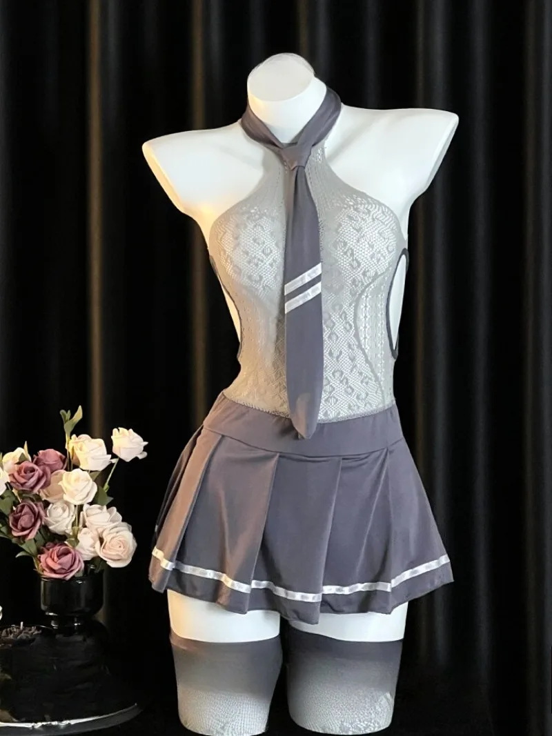 Комплект нижнего белья JK в школьном стиле, сексуальная плиссированная мини-юбка с лямкой на шее, женский наряд, чистый чувственный студенческий косплей с вырезами, укороченный топ с глубоким V-образным вырезом
Комплект нижнего белья JK в школьном стиле, сексуальная плиссированная мини-юбка с лямкой на шее, женский наряд, чистый чувственный студенческий косплей с вырезами, укороченный топ с глубоким V-образным вырезом