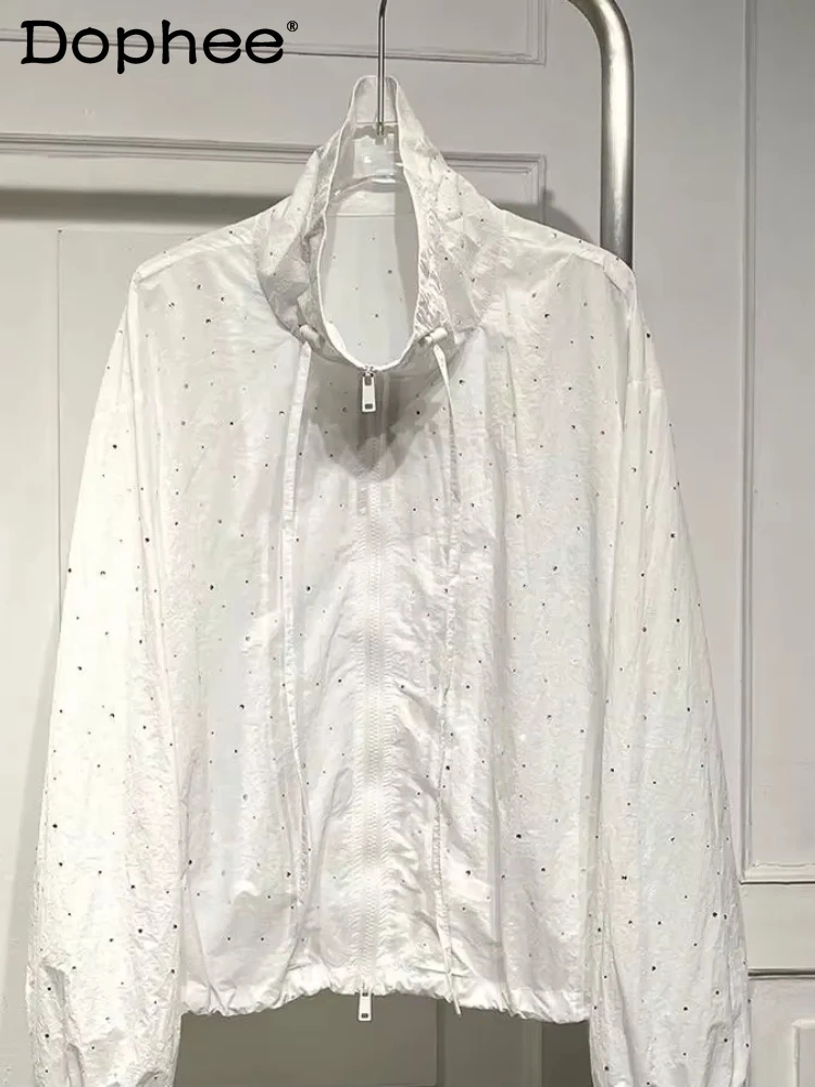 Trendy Fashion Bright Diamond Long-sleeve Stand Collar Over Size Thin Short Jackets Men's 2025 Summer New Sunscreen Sports Shirt
Trendy Fashion Bright Diamond Long-sleeve Stand Collar Over Size Thin Short Jackets Men's 2025 Summer New Sunscreen Sports Shirt