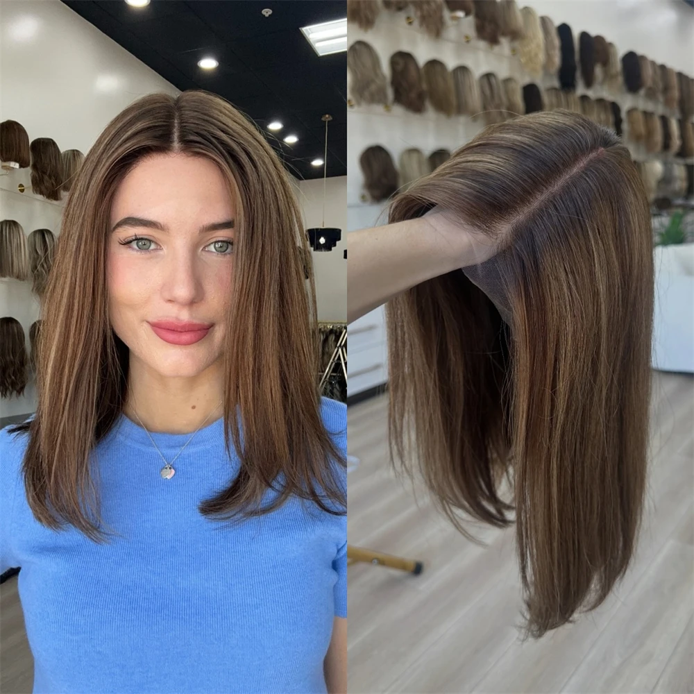 Free Part Ombre Brown Highlights Wig Glueless Synthetic Lace Front Wig with Roots Natural Preplucked Hairline Short Straight Bob
Free Part Ombre Brown Highlights Wig Glueless Synthetic Lace Front Wig with Roots Natural Preplucked Hairline Short Straight Bob