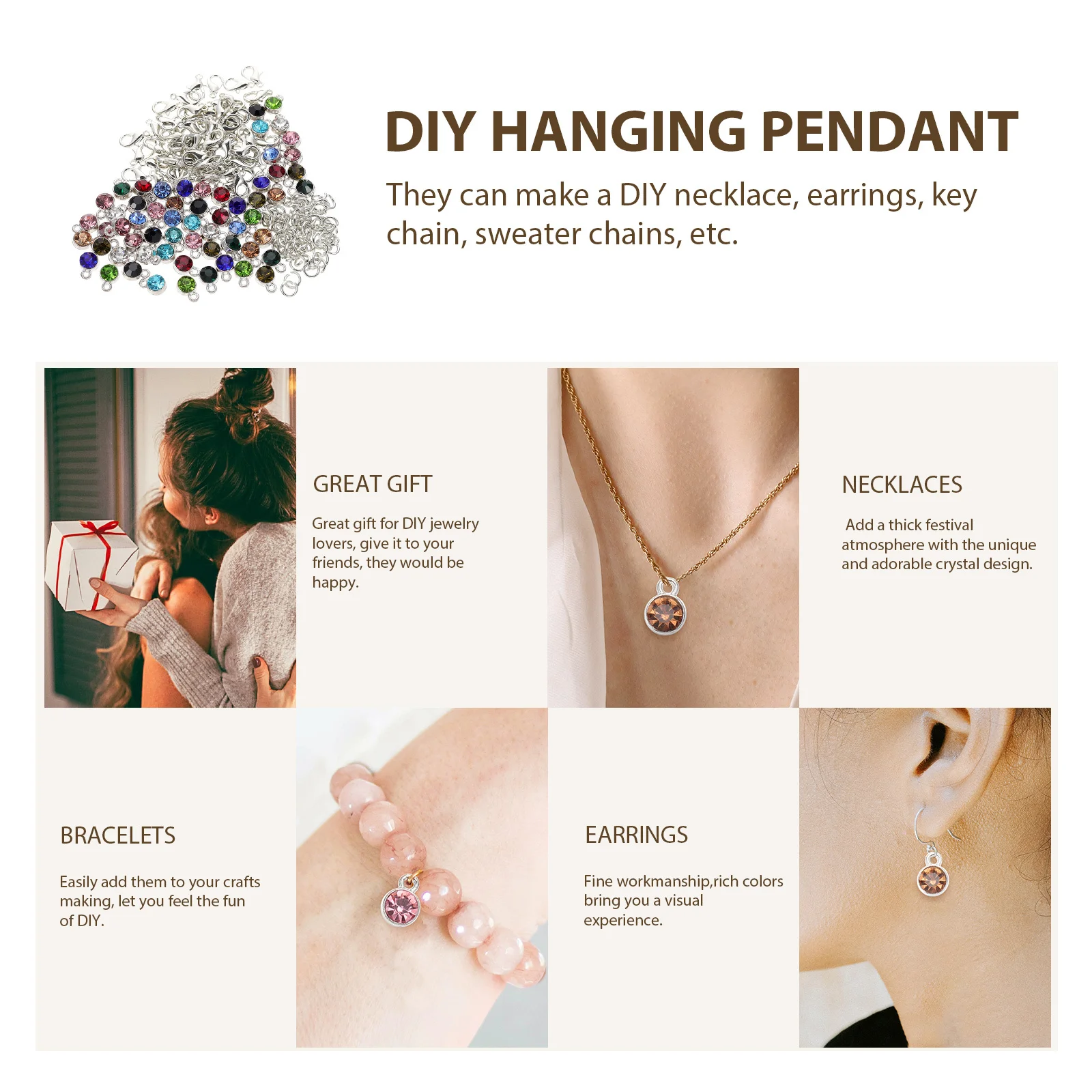 60Sets Birthstone Crystal Necklace Pendants Alloy Keychain Hangings Creative DIY Jewelry Accessories Bag Ornament
60Sets Birthstone Crystal Necklace Pendants Alloy Keychain Hangings Creative DIY Jewelry Accessories Bag Ornament