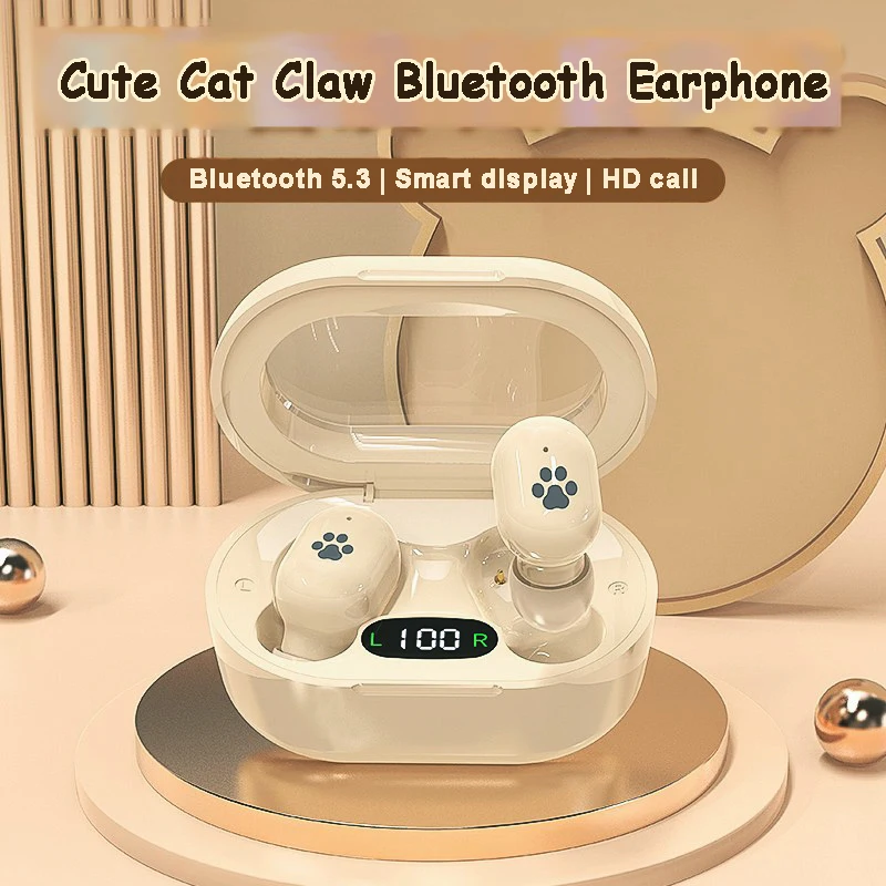 E8s True Wireless Earphones Cute Cat Paw Bluetooth Headphones Transparent Charging Compartment Headset For Huawei Android iPhone
E8s True Wireless Earphones Cute Cat Paw Bluetooth Headphones Transparent Charging Compartment Headset For Huawei Android iPhone