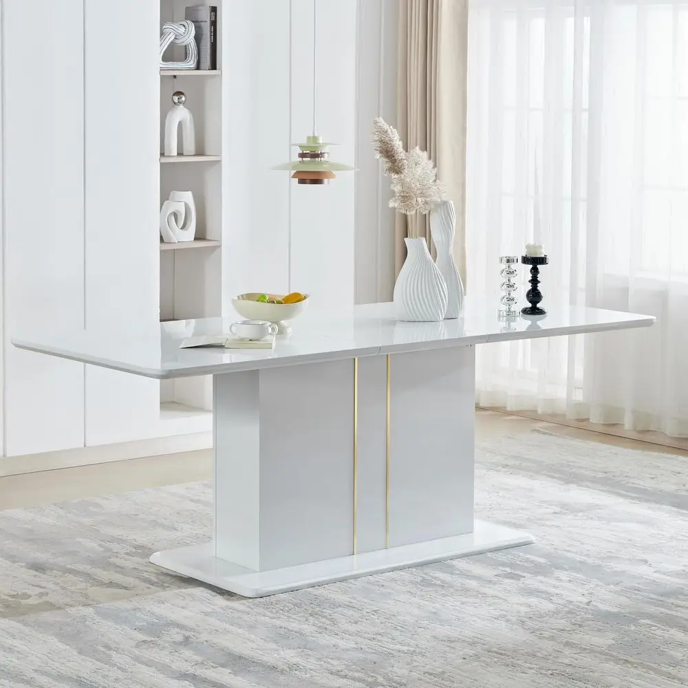 High Gloss Extendable Dining Table for 6 8 10 Persons, 6380.7Modern Wooden Kitchen Expanding Table for Dining Room, Conference
High Gloss Extendable Dining Table for 6 8 10 Persons, 6380.7Modern Wooden Kitchen Expanding Table for Dining Room, Conference